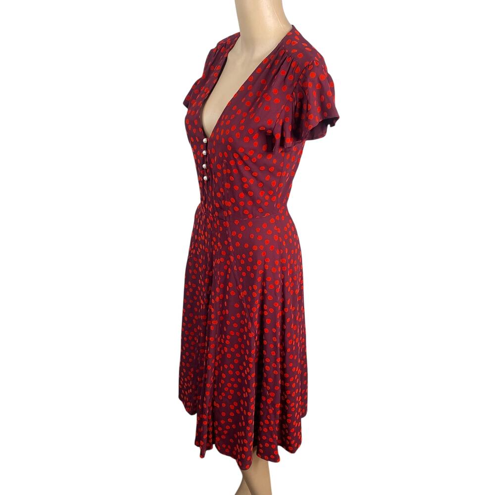 Altuzarra 2017 Runway Velvet Polka Dot Dress FR 34 US 2 Red Corset Flare Mini - Picture 11 of 16